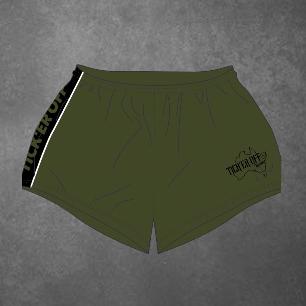 Tick'er Off Footy Shorts - Army Green
