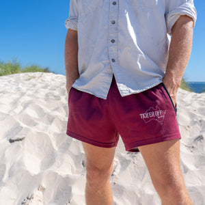 Tick'er Off footy shorts - maroon